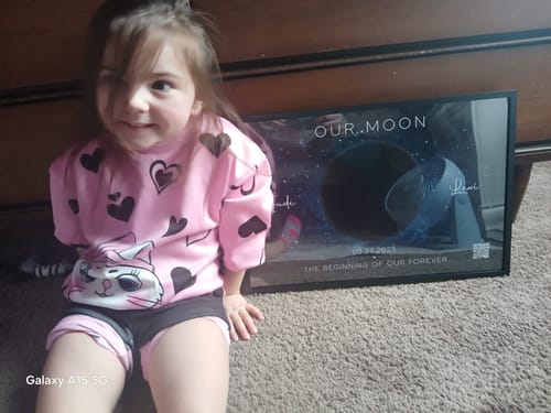 Customer photo review of Our Moon Couple Gift Moon Phase Art Anniversary for Wife, Gift for Husband Wedding Anniversary - Personalized Poster - Gift For Husband Dad Grandpa