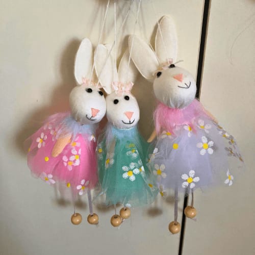 Customer photo review of Handcrafted Easter Bunny Hanging Ornaments