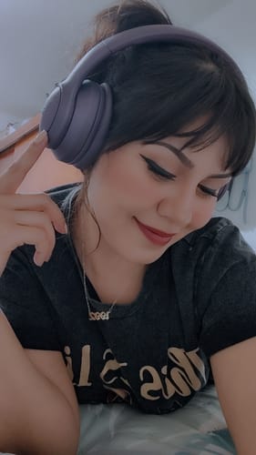 Customer photo review of Audífonos inalámbricos On ear | STF Soar ANC | 30 hrs uso función dual morado