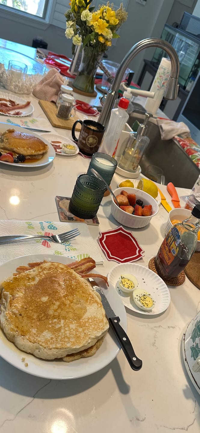 Customer photo review of Cousin T's Gourmet Blueberry Pancake Mix
