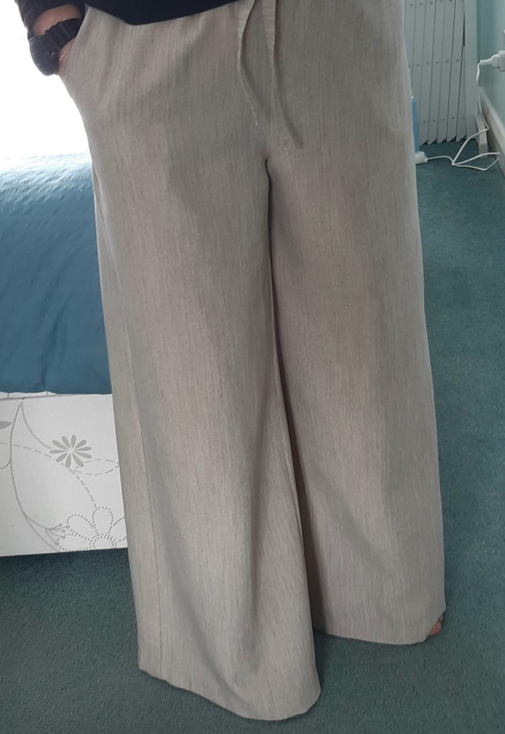 Customer photo review of Linen Look Suiting Fabric
