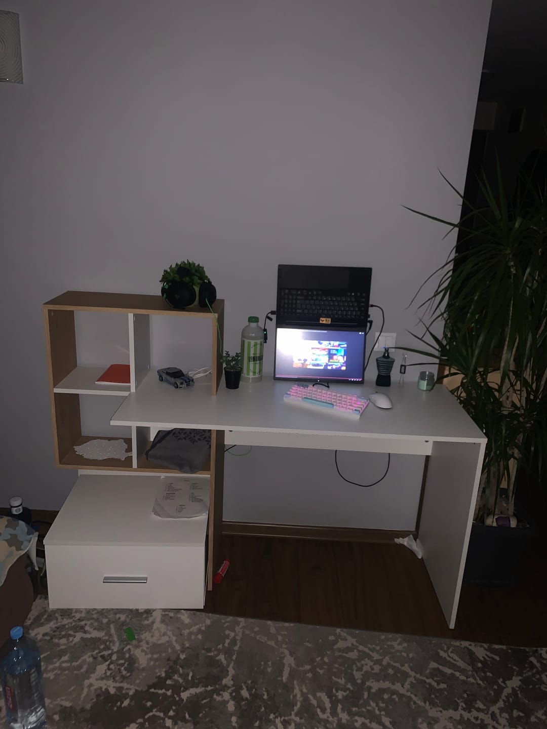 Customer photo review of Birou Grosso, stejar wotan/gri antracit, PAL melaminat, 149x50x105 cm