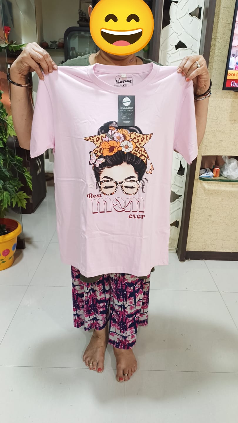 Customer photo review of Best Mom Ever | 100% Cotton Oversized T-Shirt