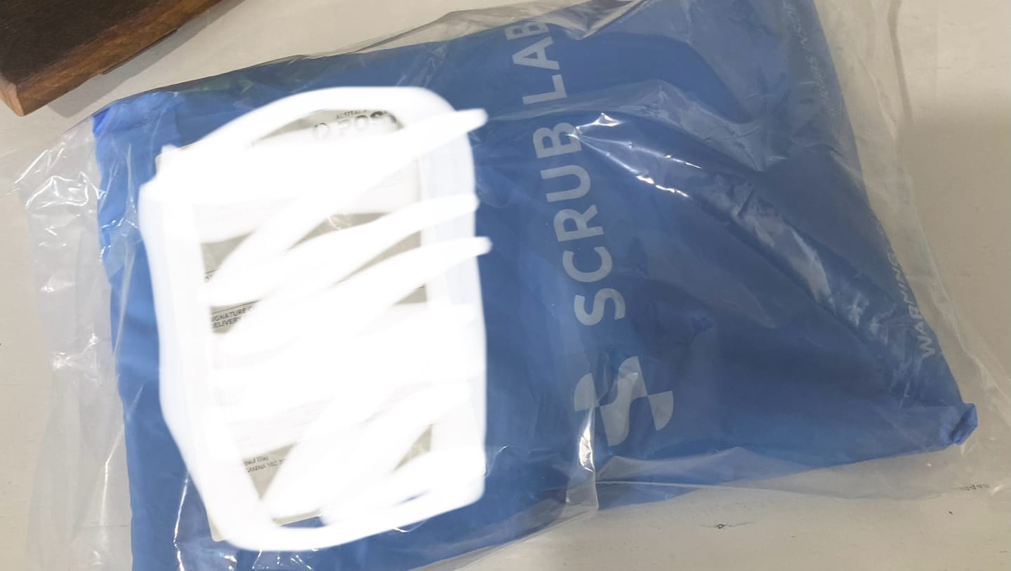 Customer photo review of LUCY Jogger Scrub Pants (Original SLTECH™ fabric) - Navy
