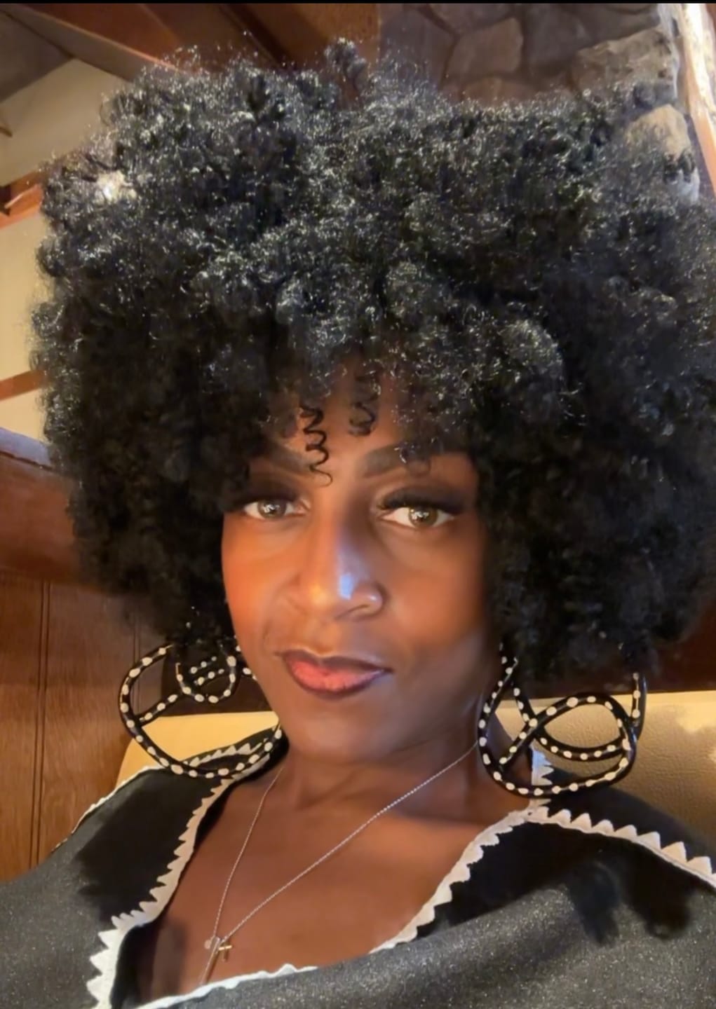 Customer photo review of WOLF - Black & White Polka Dot Stud