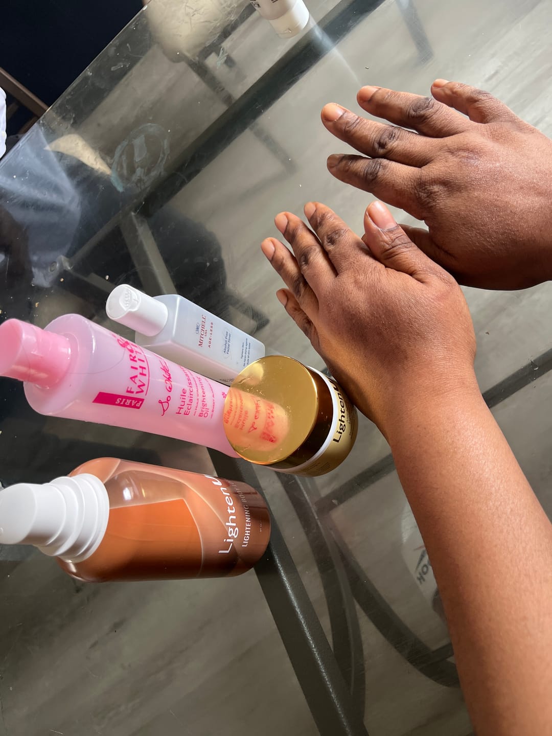Customer photo review of LightenUp PLUS Lightening Body Lotion 400 ML