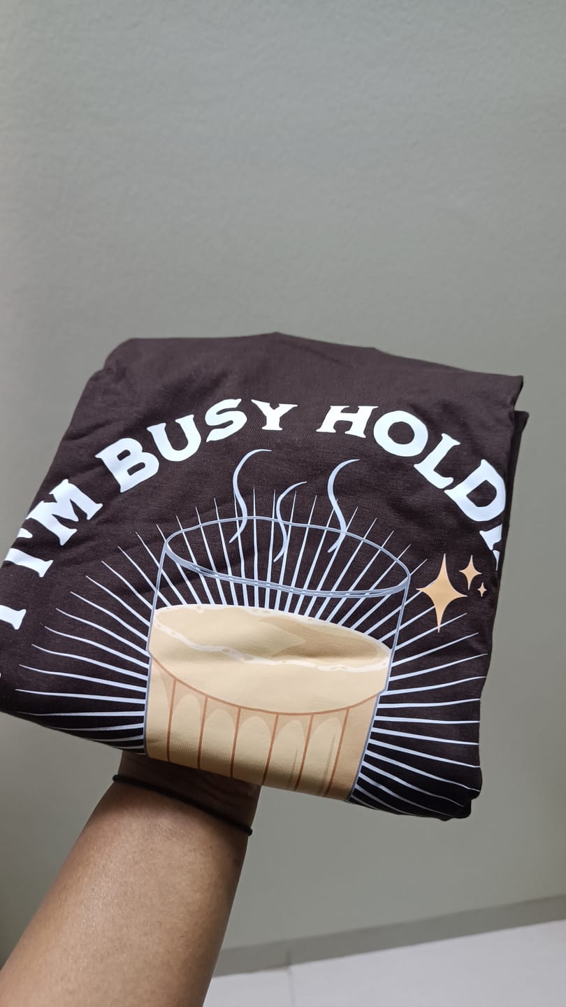 Customer photo review of Chai Time T-Shirt for Busy Moms | Perfect Gift for Chai-Loving Mothers