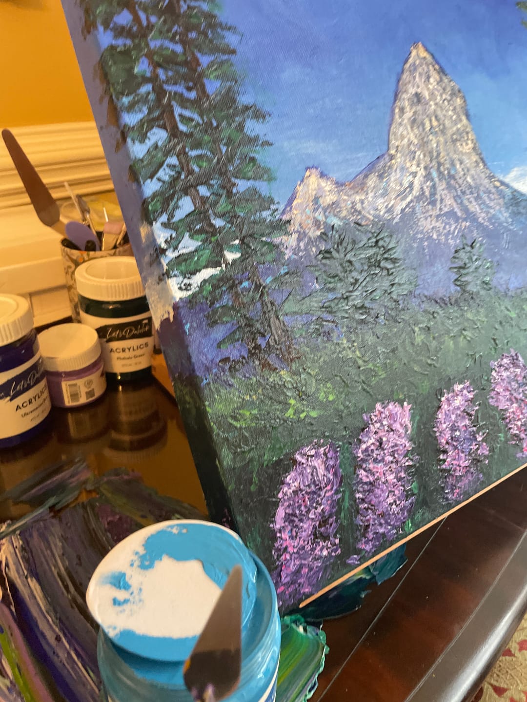 Customer photo review of DabblePaints™️ Light Blue — Thick-Body Acrylic Paint