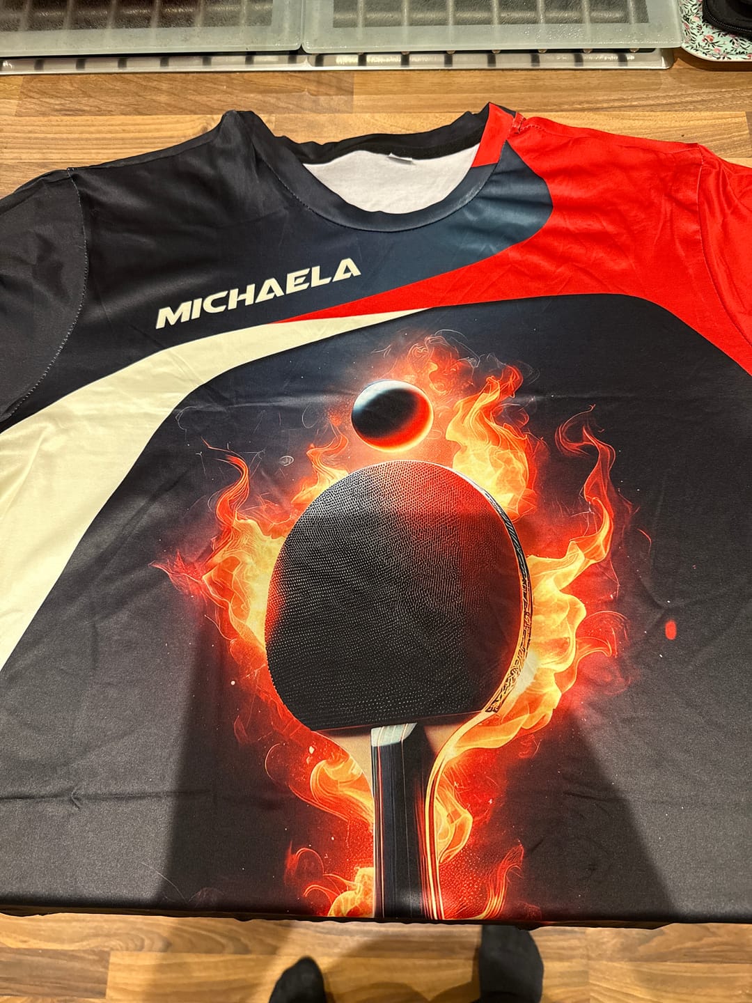 Customer photo review of Unisex Shirt, Custom Name Ping Pong T-Shirt, Ping Pong Club Clothing, Gifts for Ping Pong Players