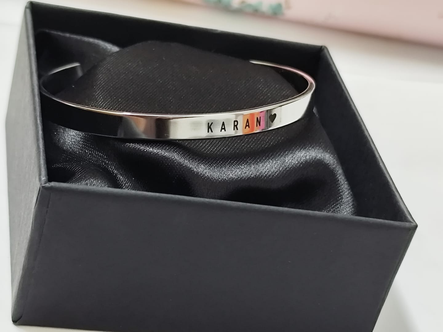 Customer photo review of Personalised Silver Kada