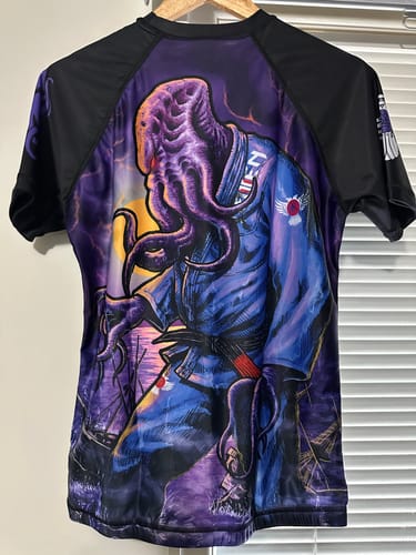 Customer photo review of BJJ Horror Cthulhu Men's Short Sleeve Rashguard