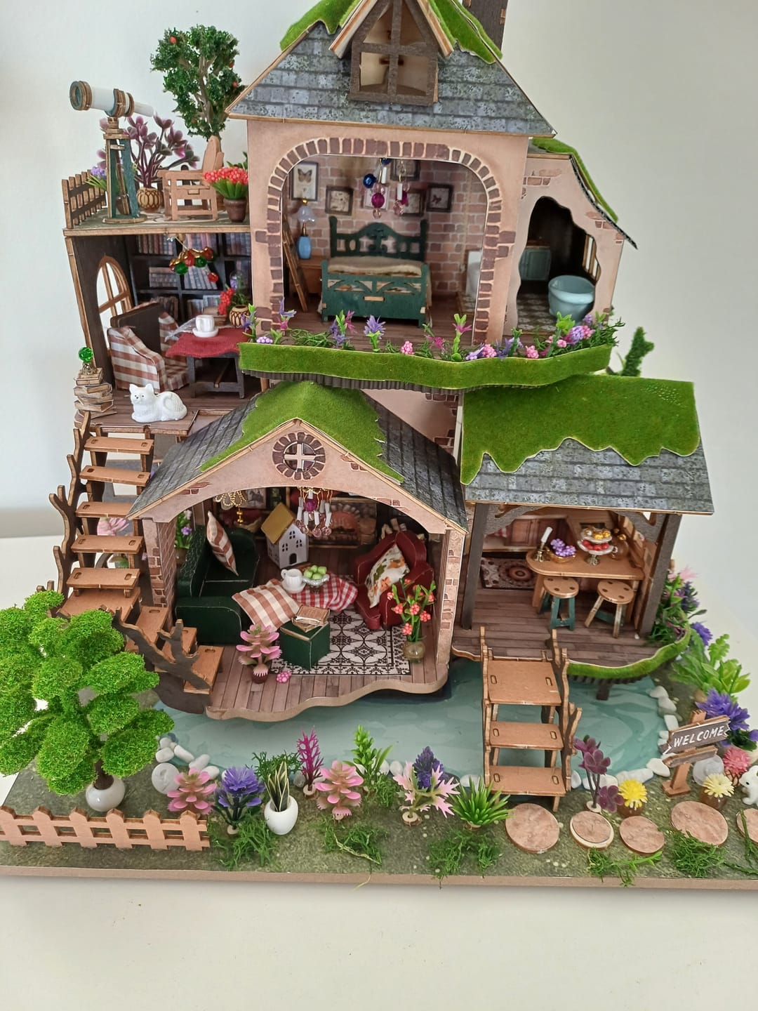 Customer photo review of rokrgeek Enchanted Forest Cottage Miniature House Kit