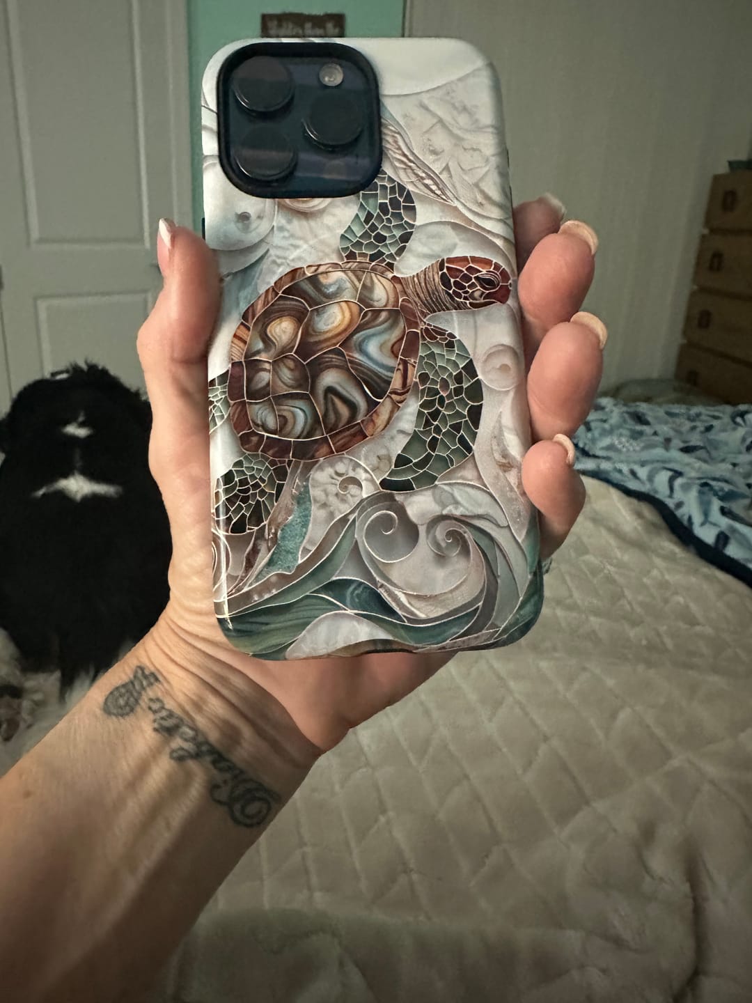 Customer photo review of Sea Turtle Stained Glass Design 1 Print iPhone Case