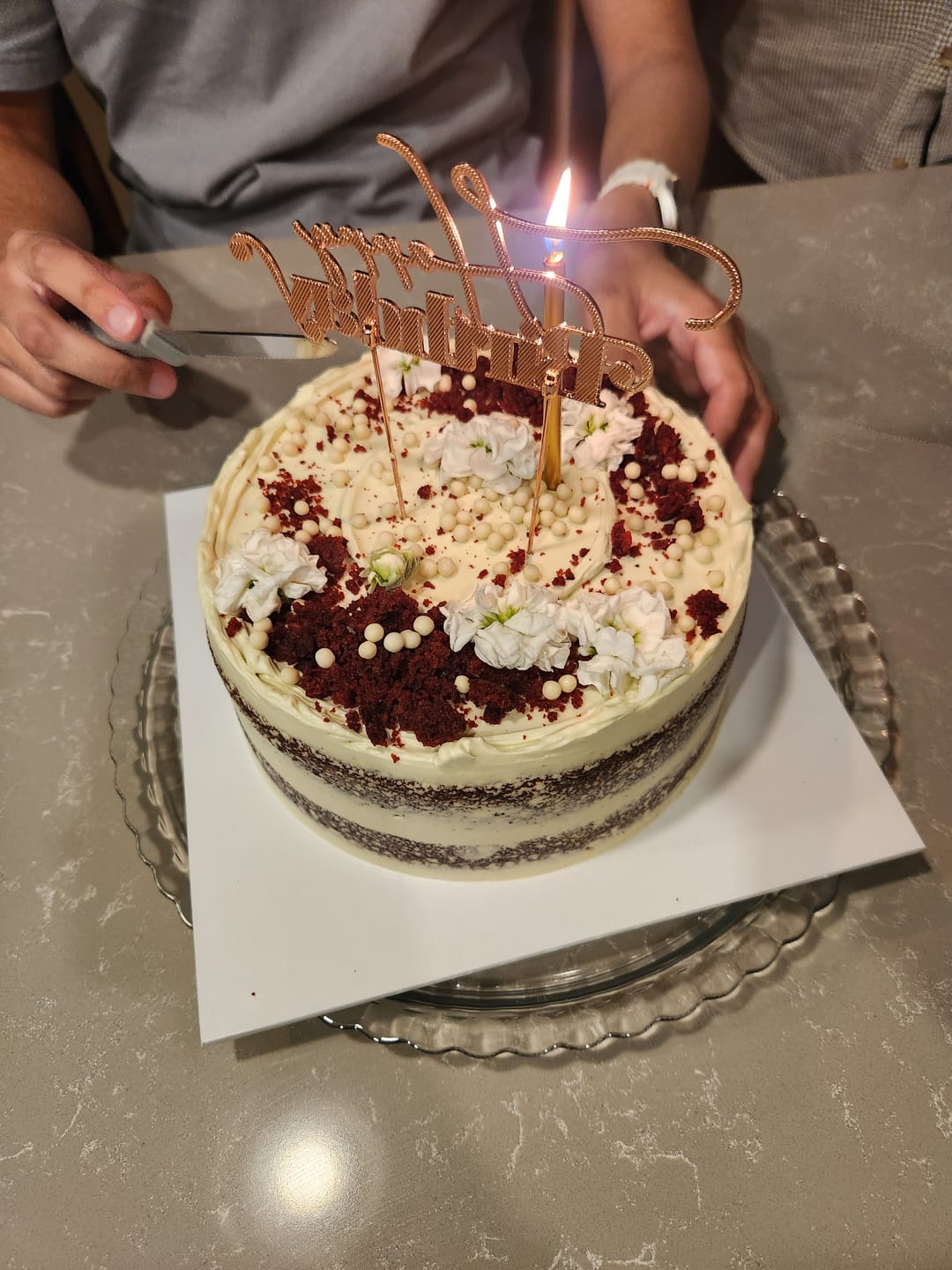 Customer photo review of red velvet cake