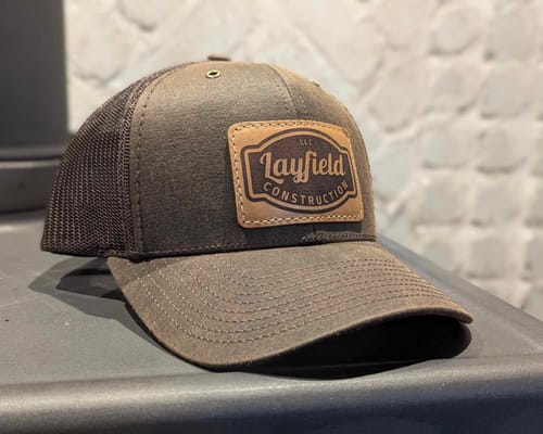 Customer photo review of Richardson 112WF Custom Leather Patch Hat - Trucker Work Wear