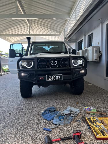 Customer photo review of *CLEARANCE* Black Full LED Dual Beam Head Lights for Toyota LandCruiser 70 Series (2007-2023)