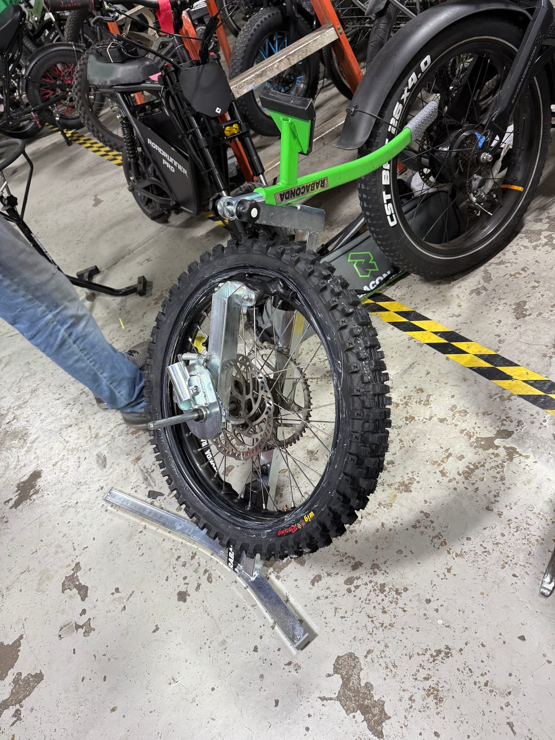 Customer photo review of ULTIMATE Kit - Street Bike Tire Changer