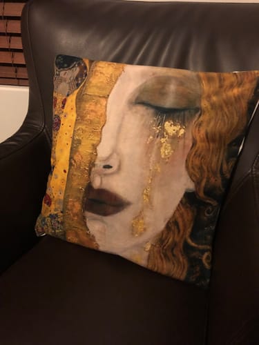 Customer photo review of Gustav Klimt Pillow cases