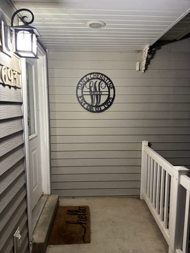 Customer photo review of Elaborate Name - Steel Sign