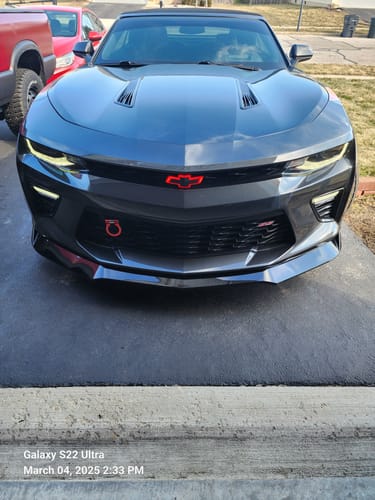 Customer photo review of Chevy Camaro Front Illuminated LED Bowtie Grille Emblem Glowtie Badge kit RGB/White 2016-2024