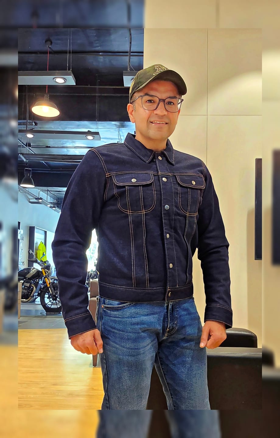 Customer photo review of zero: denim riding jacket