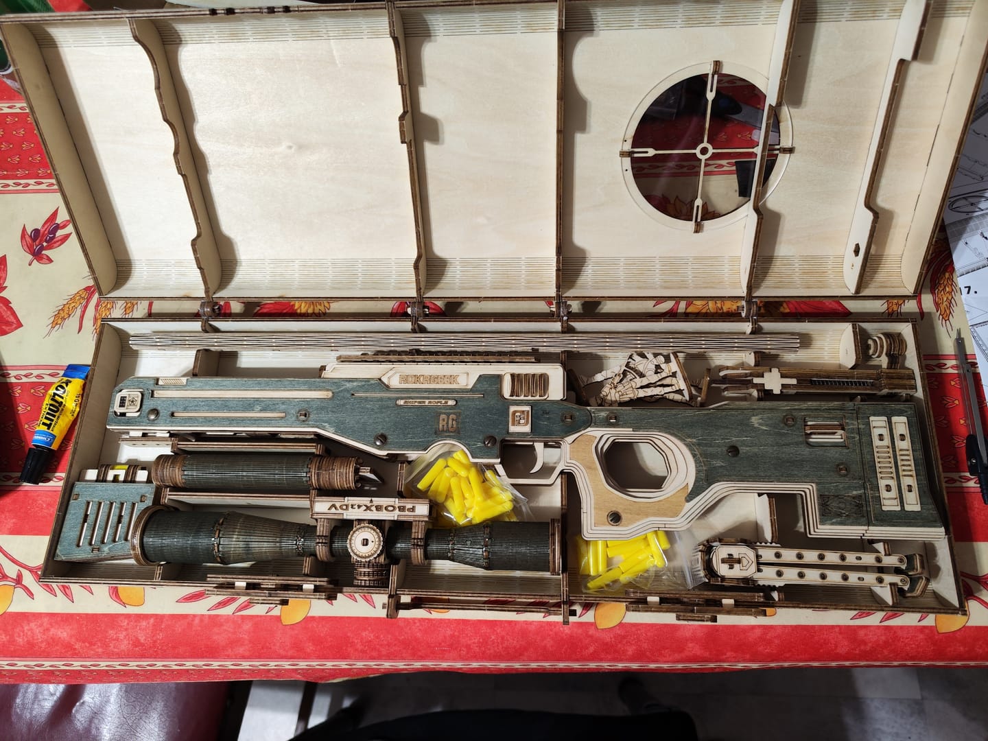Customer photo review of Rokrgeek AMW Sniper Army Green 3D Wooden Puzzle