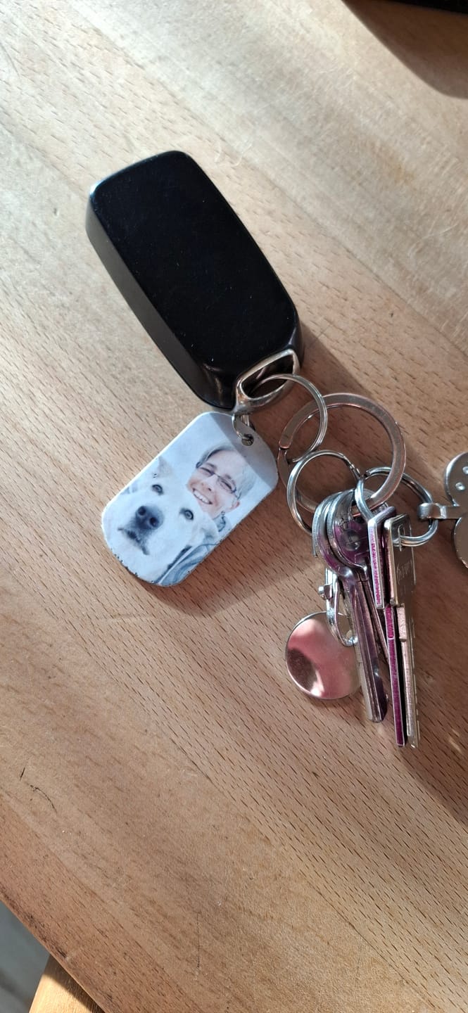 Customer photo review of Spuren im Herzen - Individueller Dog Tag Schlüsselanhänger