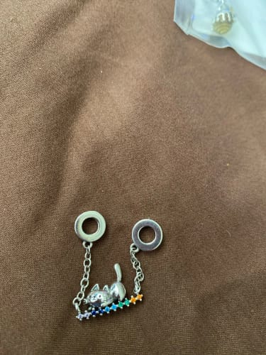 A. N. review of 925 Sterling Silver Kitty on a Swing Charm image 1 out of 1