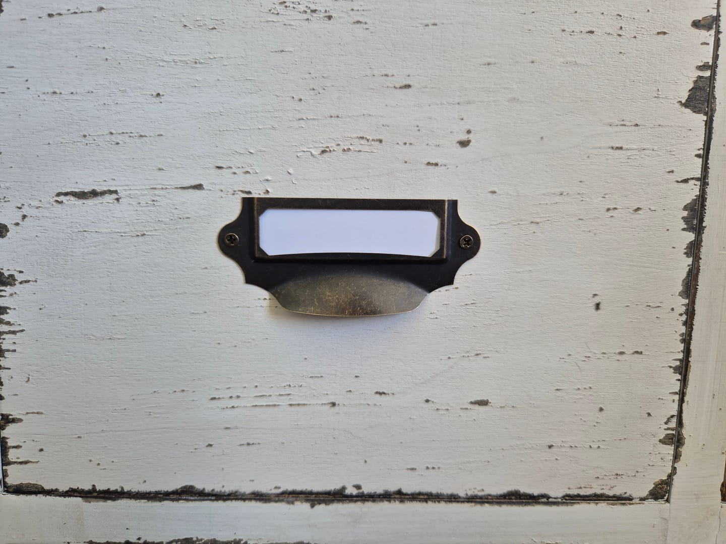 Customer photo review of Card / Label holder drawer handle pull 90mm x 40mm Bronze