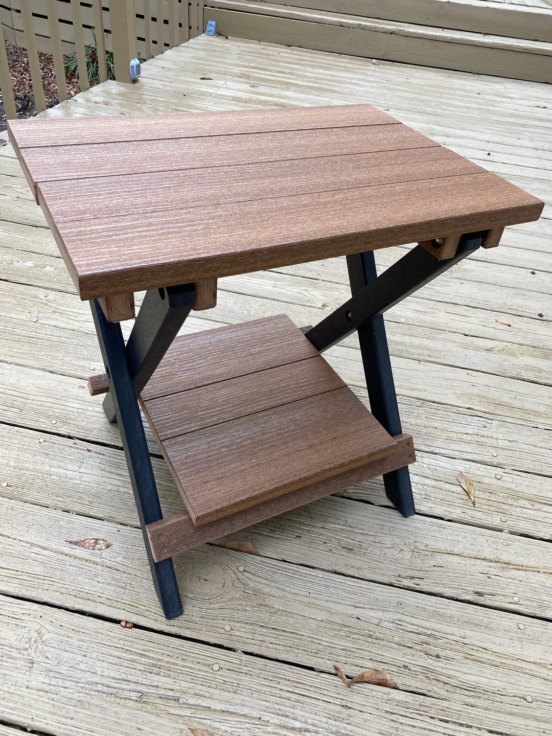 Customer photo review of DURAWEATHER POLY® Folding Side Table w/ Removable Serving Tray - Ships Fully Assembled