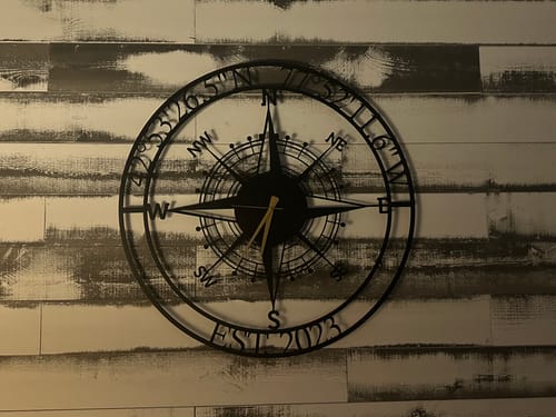 Customer photo review of Customized Metal Compass Wall Clock