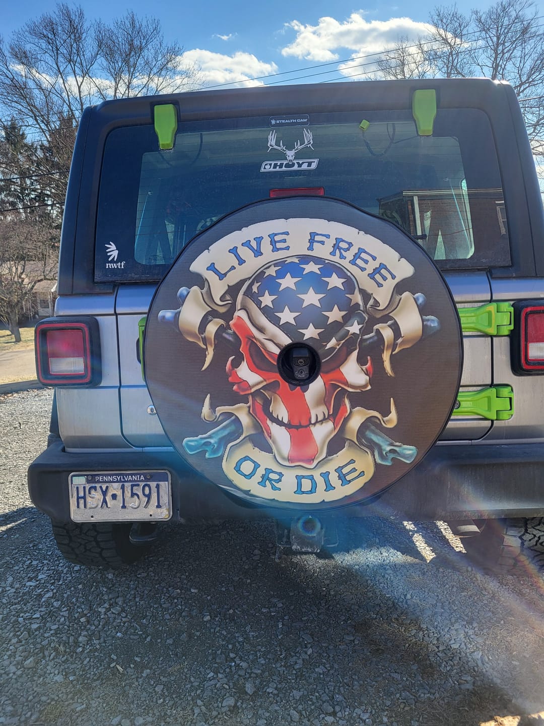 Customer photo review of Custom Spare Tire Cover for Jeep, RV, Bronco Camper, Trailer, & More