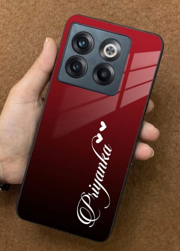 Customer photo review of Customize Name Gradient Glass Case Cover Red Wine For Oneplus