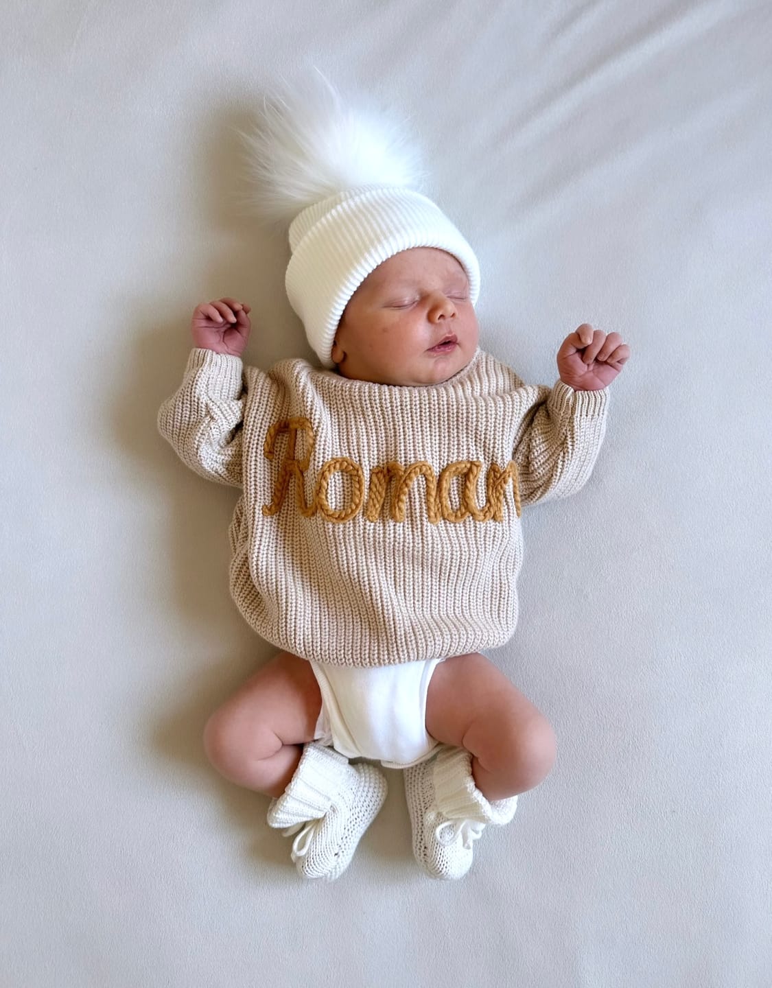 Customer photo review of Hand Knitted Personalized Sweater