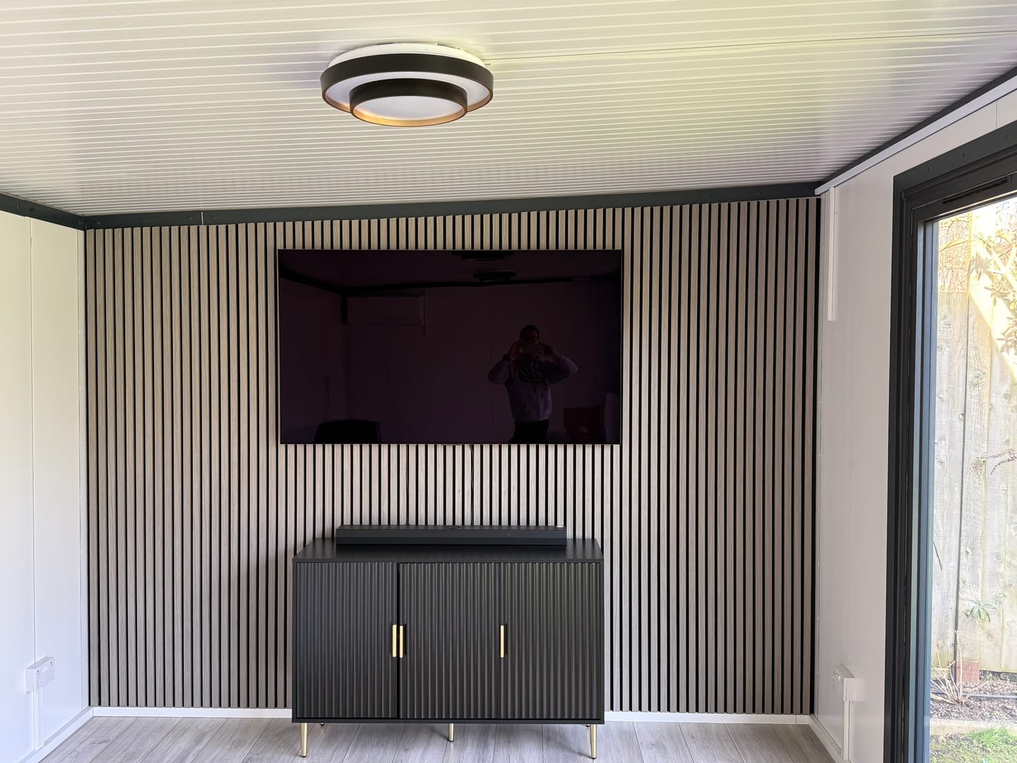 Customer photo review of Wooden Wall Panel | Grey Walnut | Premium 3-sided Wood Veneer