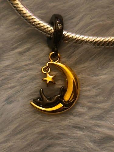 A. S. review of 925 Sterling Silver Cat on the Moon Charm image 1 out of 1