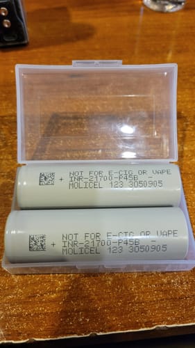 Customer photo review of Molicel P45B 21700 4500mAh 45A Battery