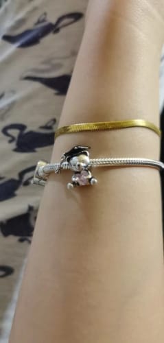 S. review of 925 Sterling Silver Graduation Bear Charm image 1 out of 1