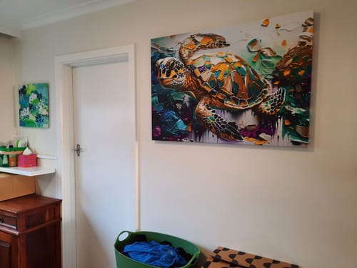 Customer photo review of GRAFFITI TURTLE CANVAS