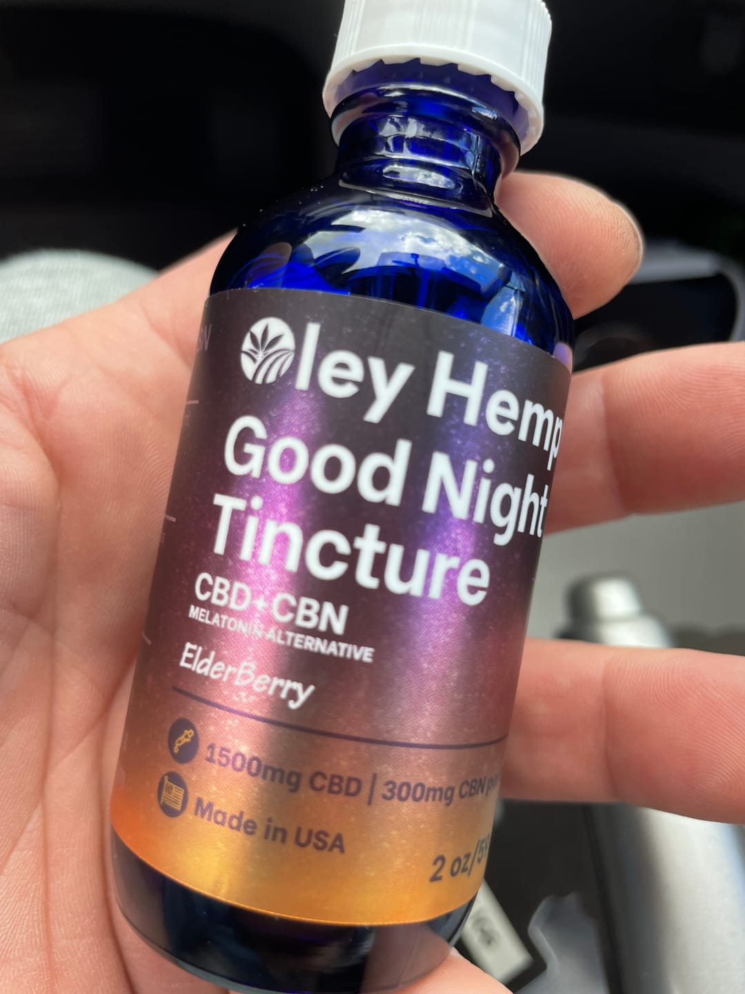 Customer photo review of Good Night Tincture for Sleep - CBD + CBN w/ ElderBerry