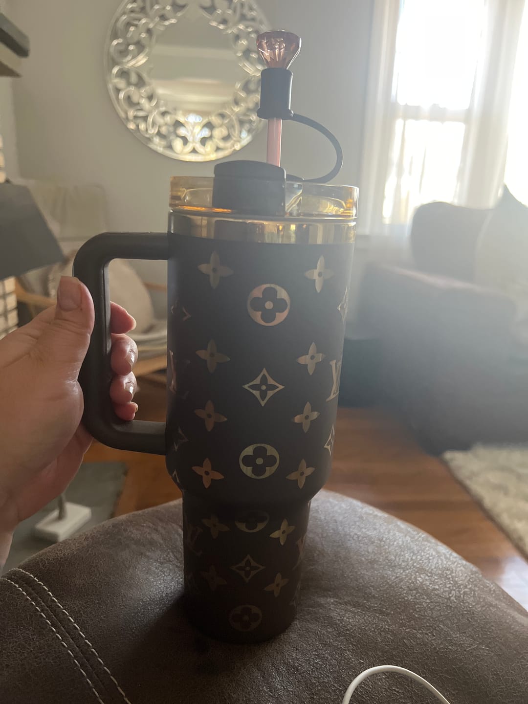 Customer photo review of Luxe Tri-Color Crystal Gem Straw Toppers (3-Pack)
