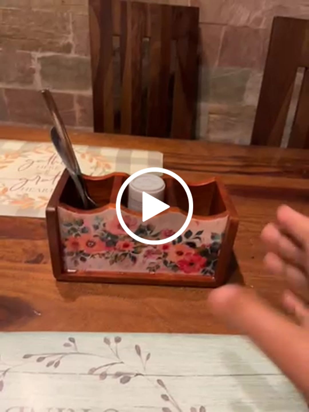 Customer video review of Pastel Flora Cutlery Holder