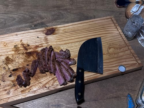 Customer photo review of BraaiPlank™ Hammer Forged Butcher Knife