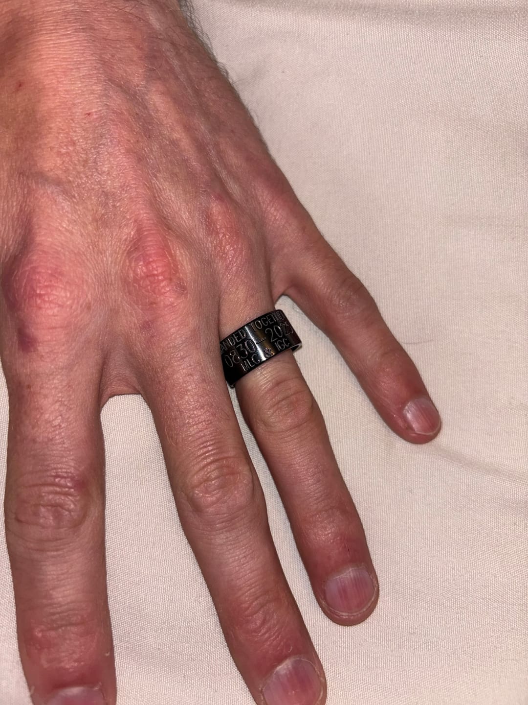 Customer photo review of Black Duck Band Ring - Zirconium 10mm