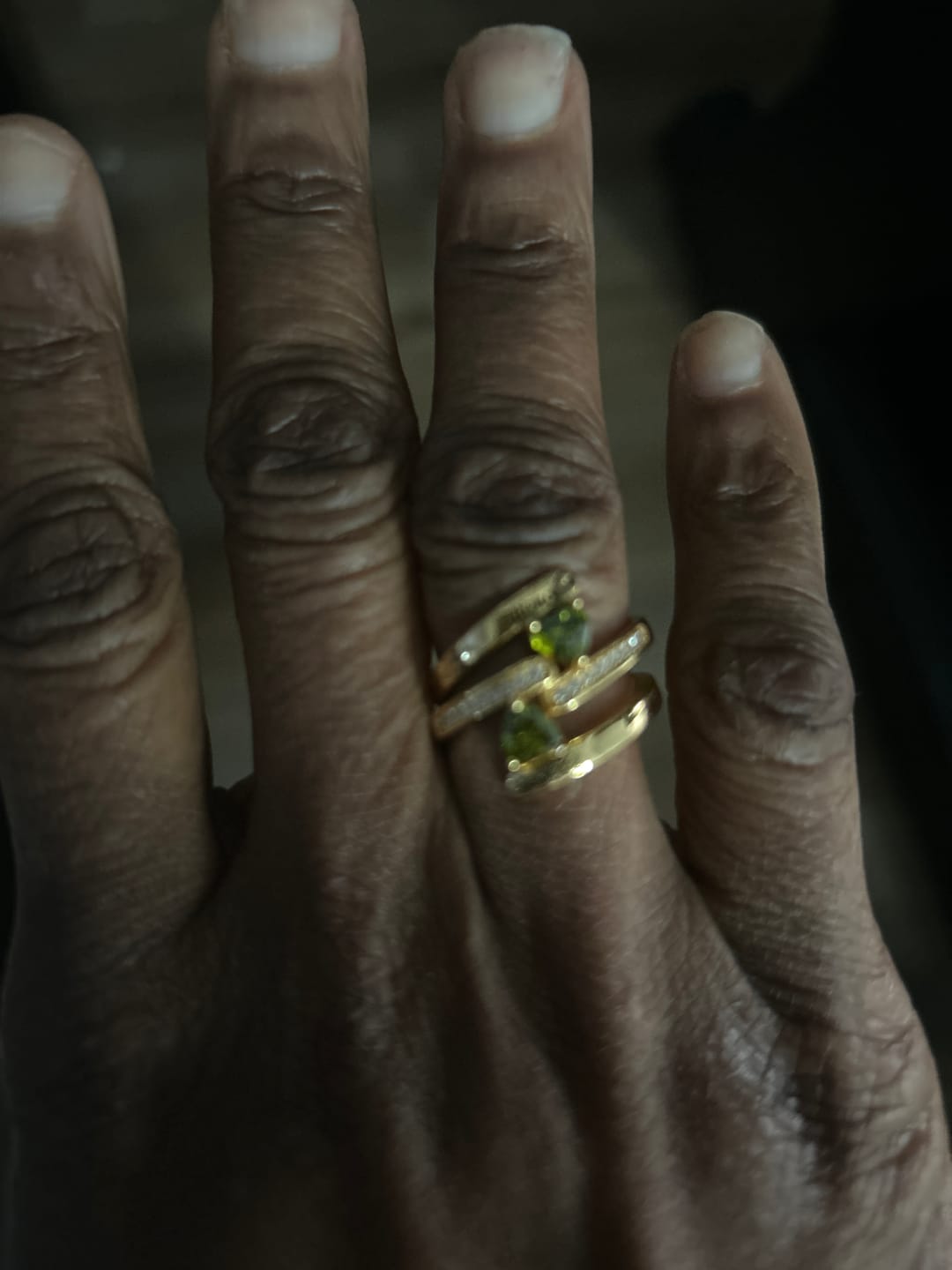 Customer photo review of Engraved Birthstone Ring
