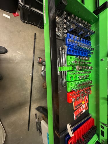 Customer photo review of 2-Row Magnetic Socket Holder Marked With Socket Sizes
