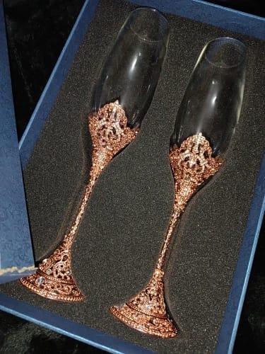 Customer photo review of Princess Rhinestone Champagne Glass