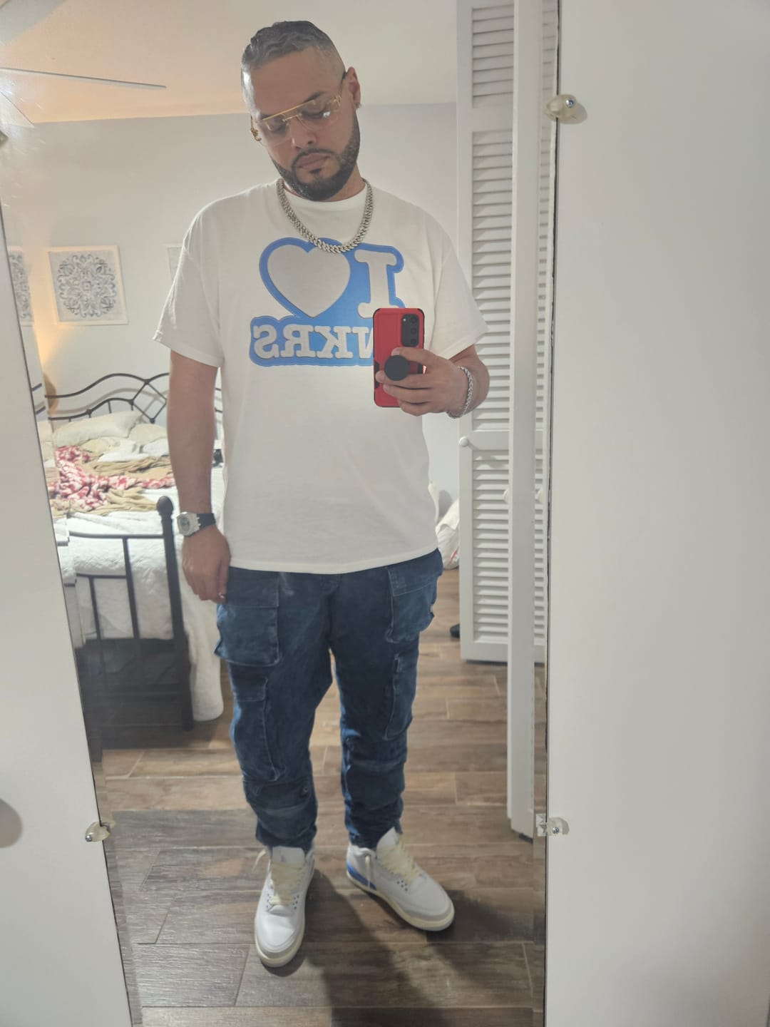 Customer photo review of I Love Sneakers T-Shirt Matching Jordan 3 Lucky Shorts