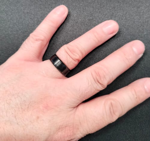 Customer photo review of The Garand - Black Brushed Titanium Ring