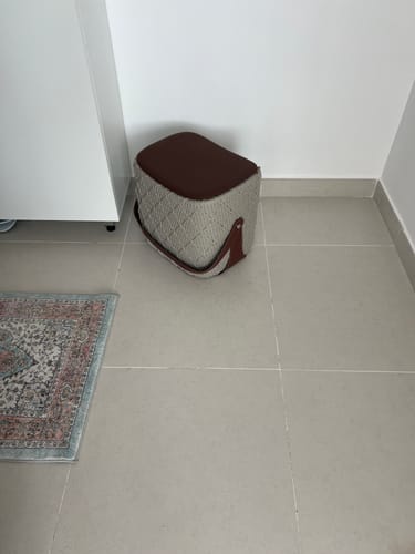 Customer photo review of Saddle leather Ottoman MLL-A57-Beige